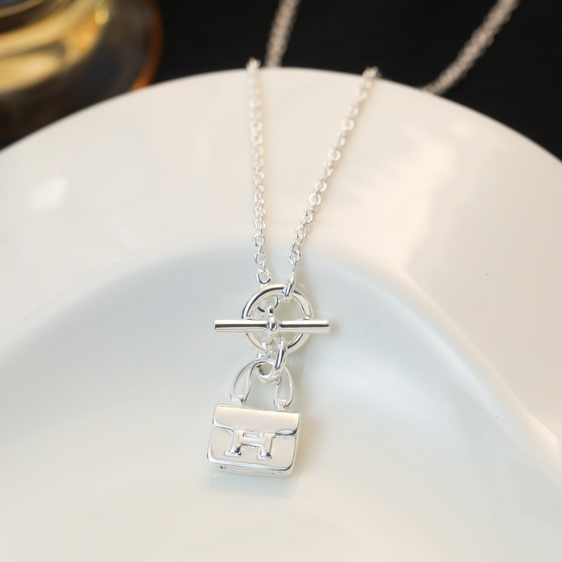 [Clover Jewels]POP H PEDANT SILVER NECKLACE