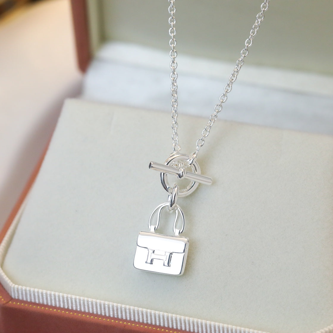 [Clover Jewels]POP H PEDANT SILVER NECKLACE