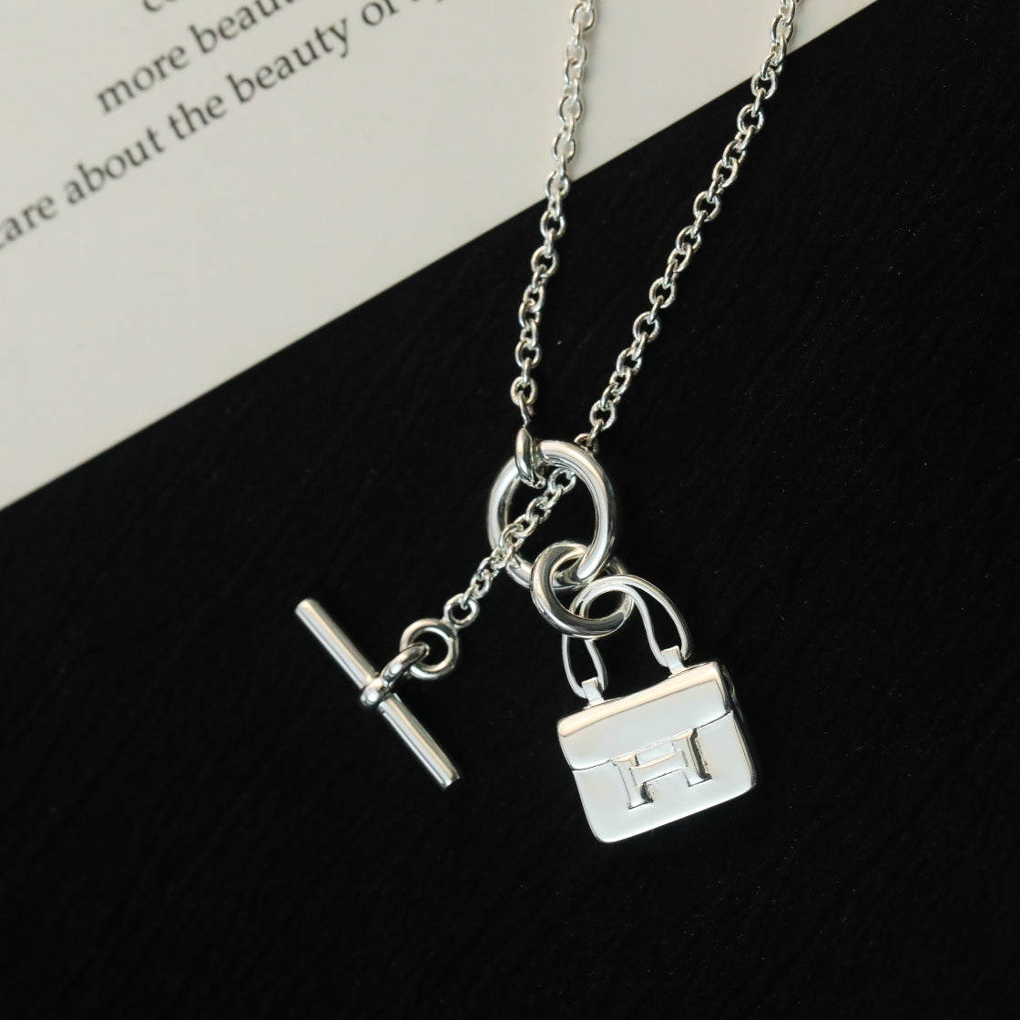 [Clover Jewels]POP H PEDANT SILVER NECKLACE