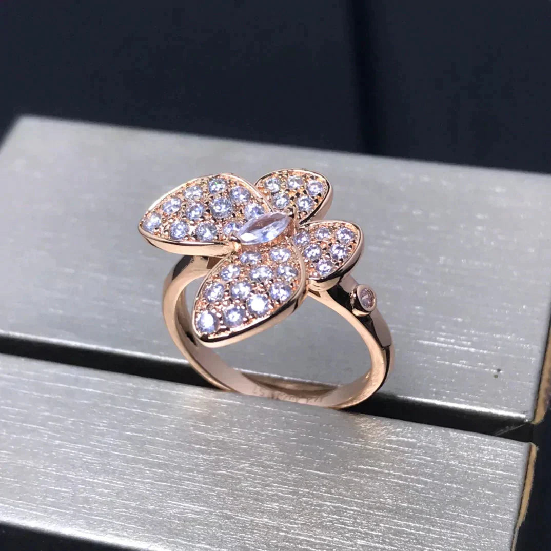 [Clover Jewels]BUTTERFLY PINK GOLD DIAMOND RING