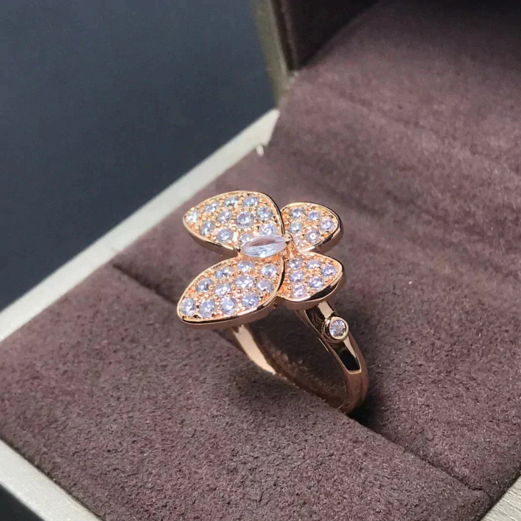 [Clover Jewels]BUTTERFLY PINK GOLD DIAMOND RING