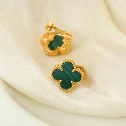 [Clover Jewels]CLOVER MEDIUM 1 MOTIFS MALACHITE  EARRINGS