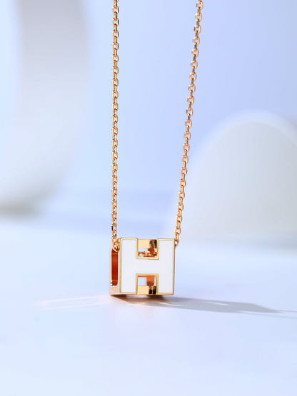 [Clover Jewels]H CAGE PINK GOLD NECKLACE