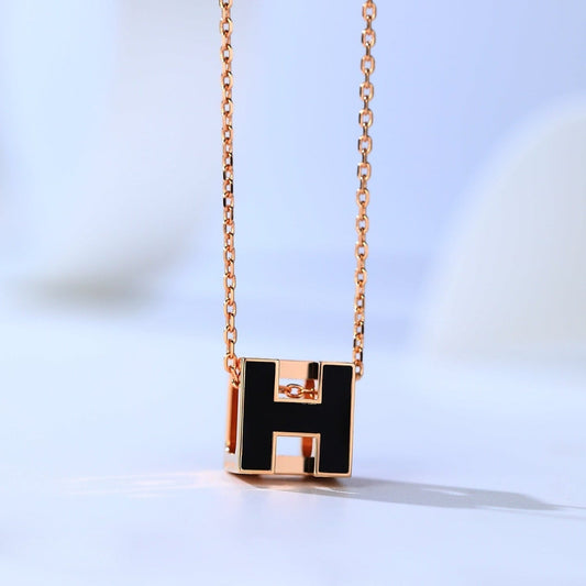 [Clover Jewels]H CAGE PINK GOLD NECKLACE