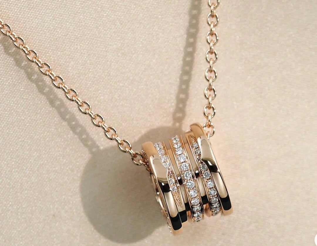 [Clover Jewels]ZERO 1 PINK GOLD DIAMOND NECKLACE