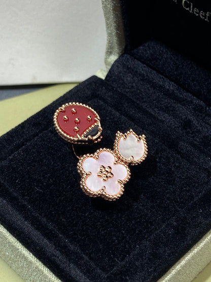 [Clover Jewels]LUCKY 3 MOTIF ROSE GOLD RING