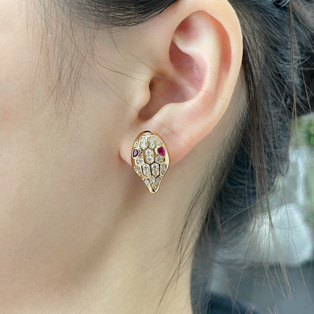 [Clover Jewels]SERPENT DIAMOND STUD EARRINGS