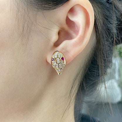 [Clover Jewels]SERPENT DIAMOND STUD EARRINGS