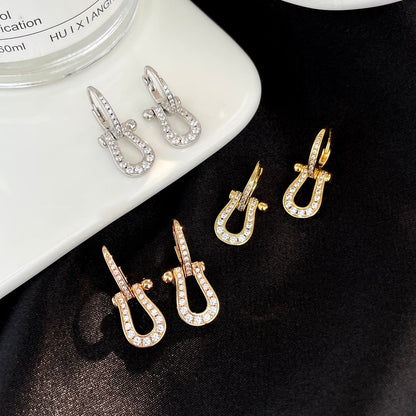 [Clover Jewels]FORCE 10 FULL DIAMOND DROP EARRINGS MEDIUM MODEL