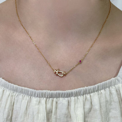 [Clover Jewels]FORCE 10 DIAMOND PINK GOLD NECKLACE