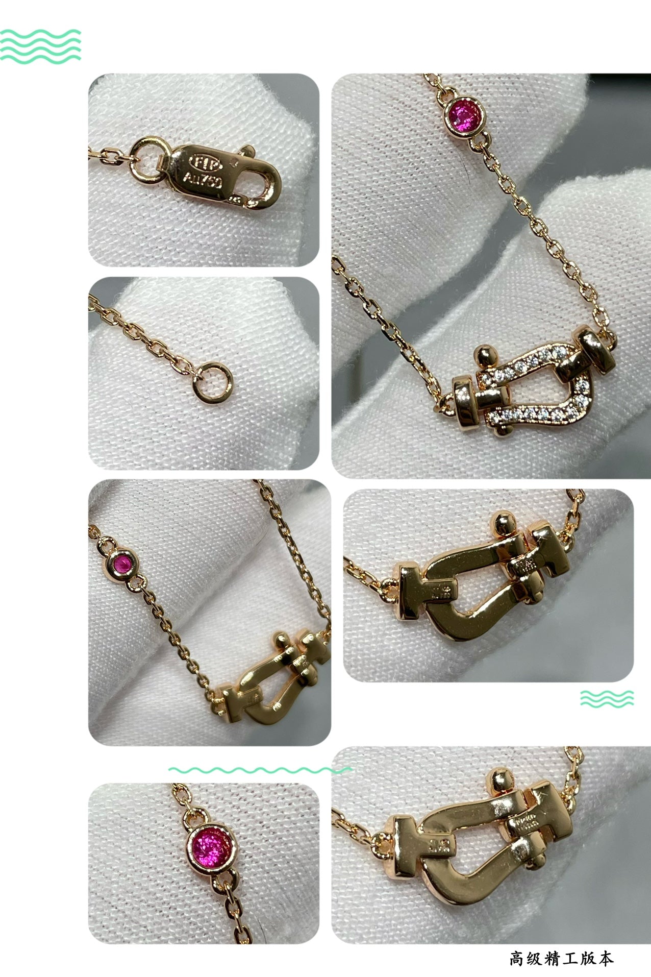 [Clover Jewels]FORCE 10 DIAMOND PINK GOLD NECKLACE