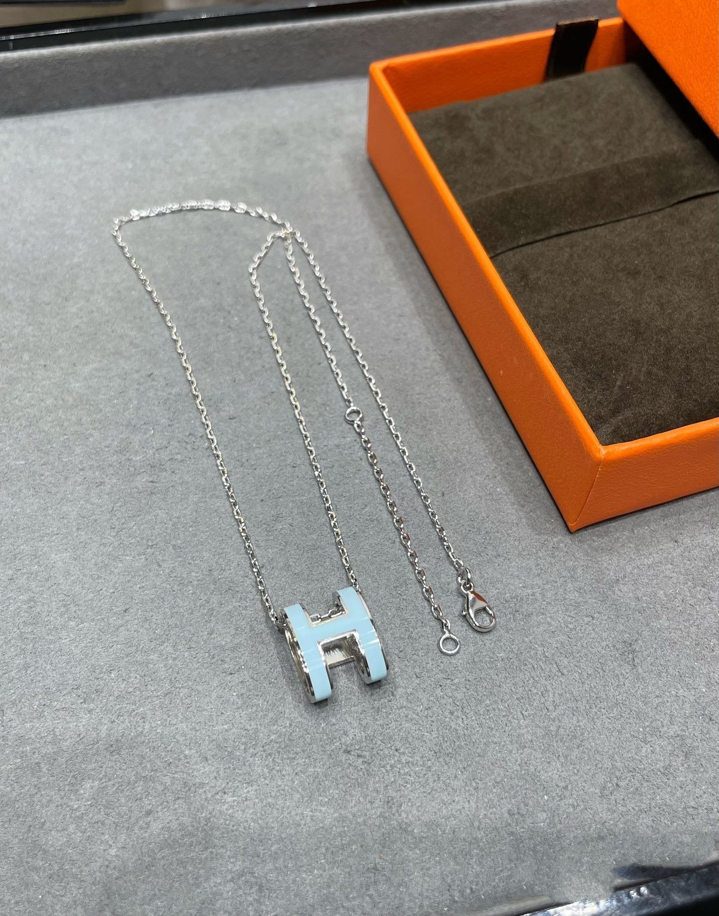 [Clover Jewels]POP H SKY BLUE NECKLACE