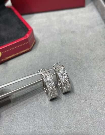 [Clover Jewels]LOVE 5.5MM DIAMOND PAVED EARRINGS