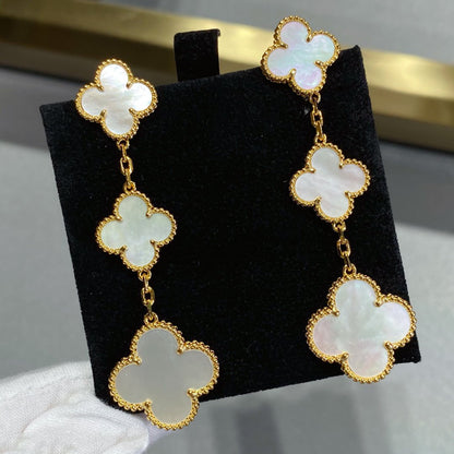 [Clover Jewels]CLOVER MOP 3 MOTIFS GOLD EARRINGS