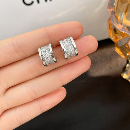 [Clover Jewels]ZERO 1 DIAMOND PAVED EARRINGS