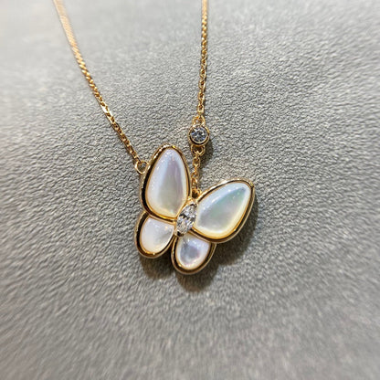 [Clover Jewels]BUTTERFLY MOP DIAMOND NECKLACE