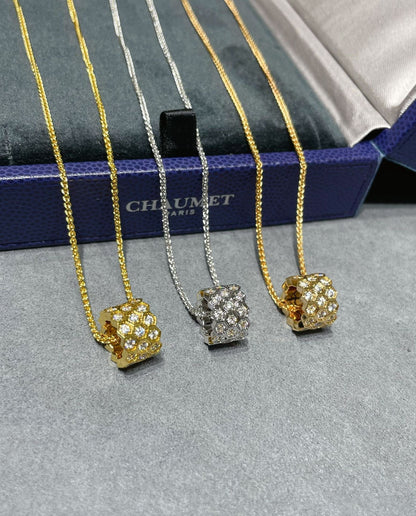 [Clover Jewellry]BEE LOVE DIAMOND PAVED 3 ROW NECKLACE