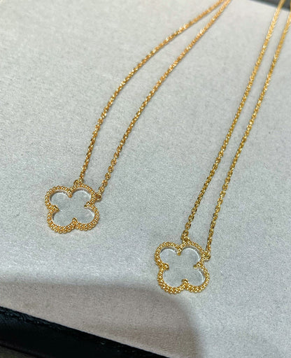 [Clover Jewels]CLOVER ROCK CRYSTAL ROSE GOLD NECKLACE