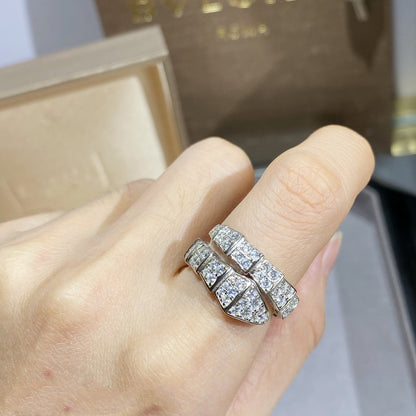 [Clover Jewels]SERPENTI RING SILVER DIAMOND PAVED