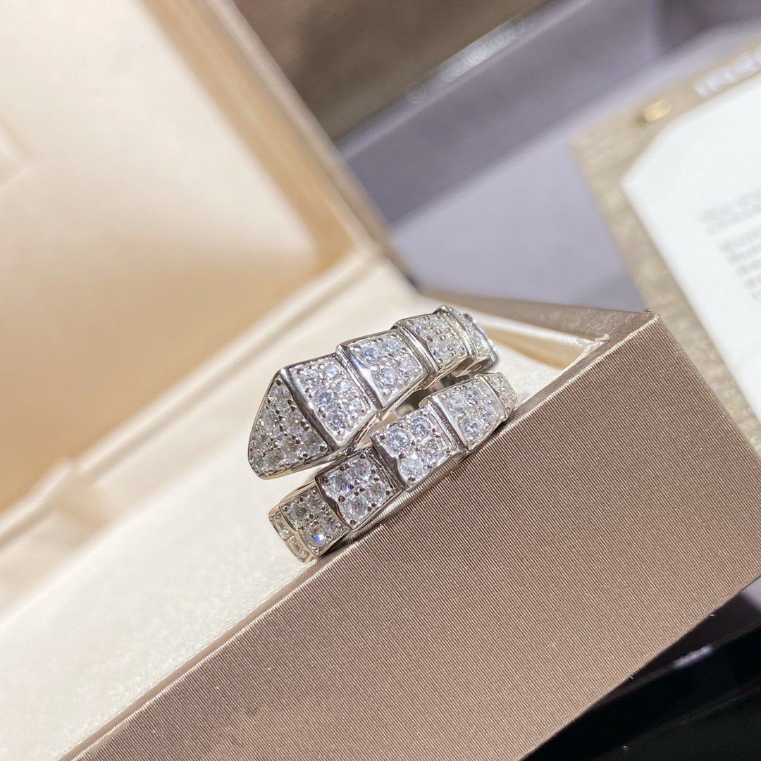 [Clover Jewels]SERPENTI RING SILVER DIAMOND PAVED