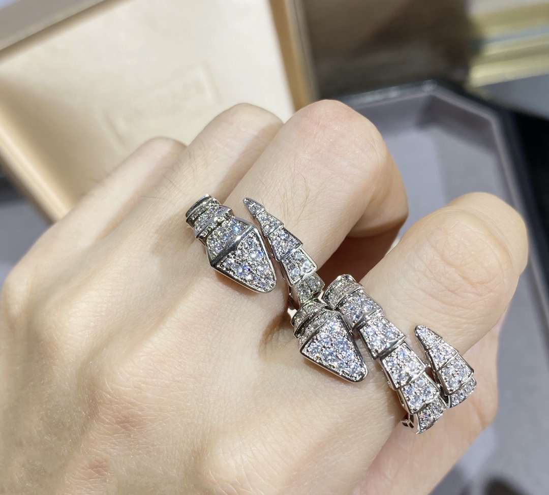 [Clover Jewels]SERPENTI LARGE RING SILVER DIAMOND PAVED