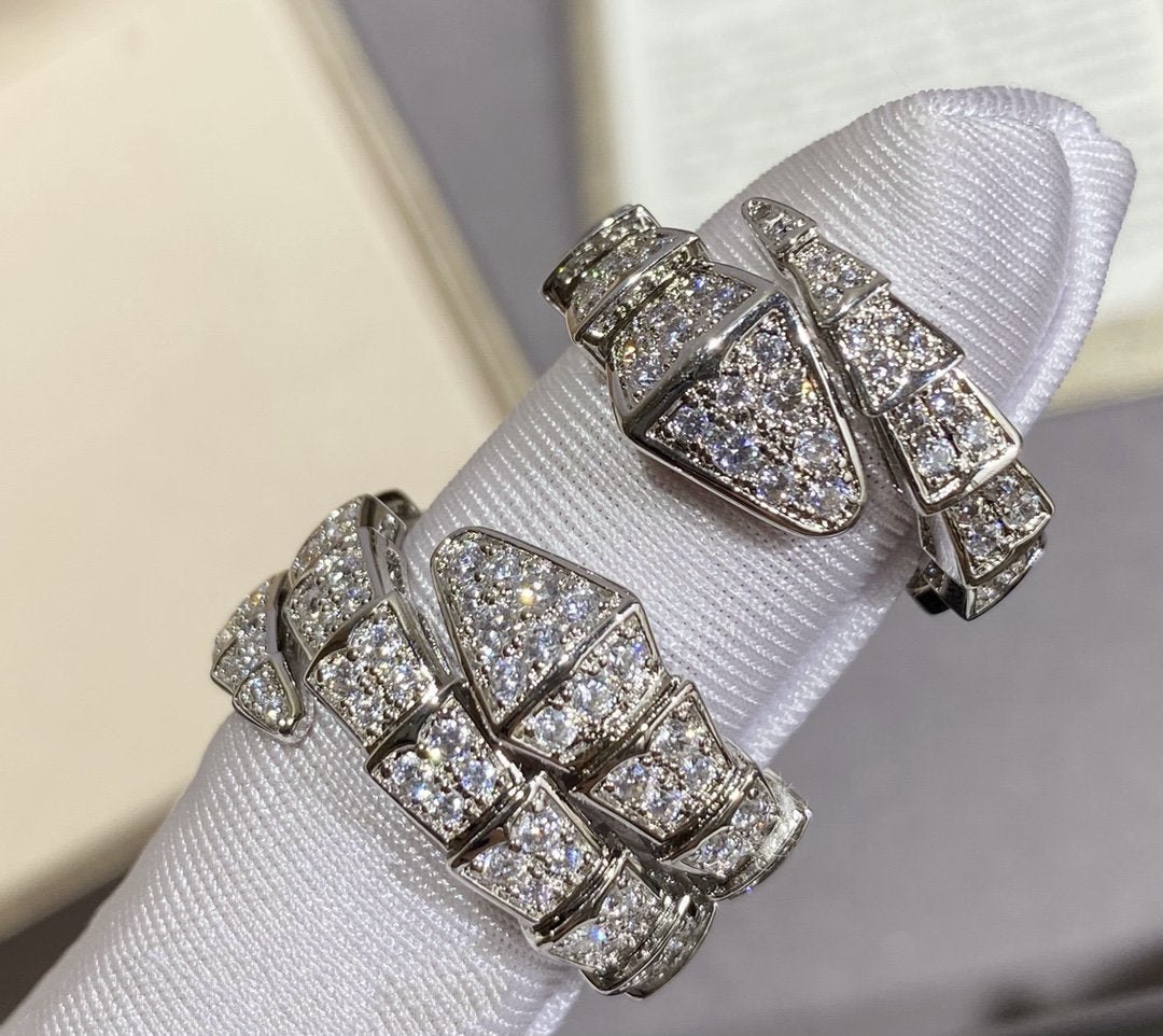 [Clover Jewels]SERPENTI LARGE RING SILVER DIAMOND PAVED