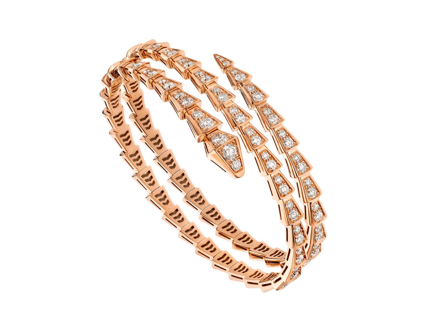 [Clover Jewels]SERPENTI BRACELET PINK GOLD DIAMOND DOUBLE ROW