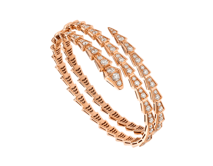 [Clover Jewels]SERPENTI BRACELET PINK GOLD DIAMOND DOUBLE ROW