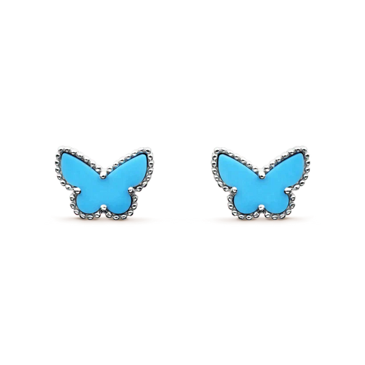 [Clover Jewels]BUTTERFLY TURQUOISE EARRINGS SILVER