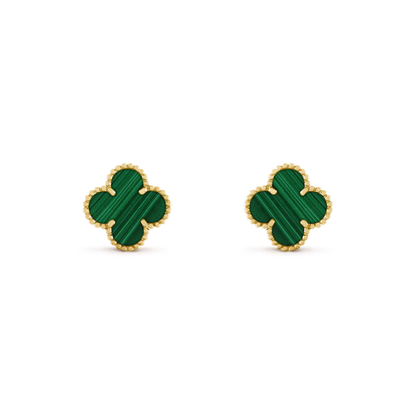 [Clover Jewels]CLOVER MEDIUM 1 MOTIFS MALACHITE  EARRINGS