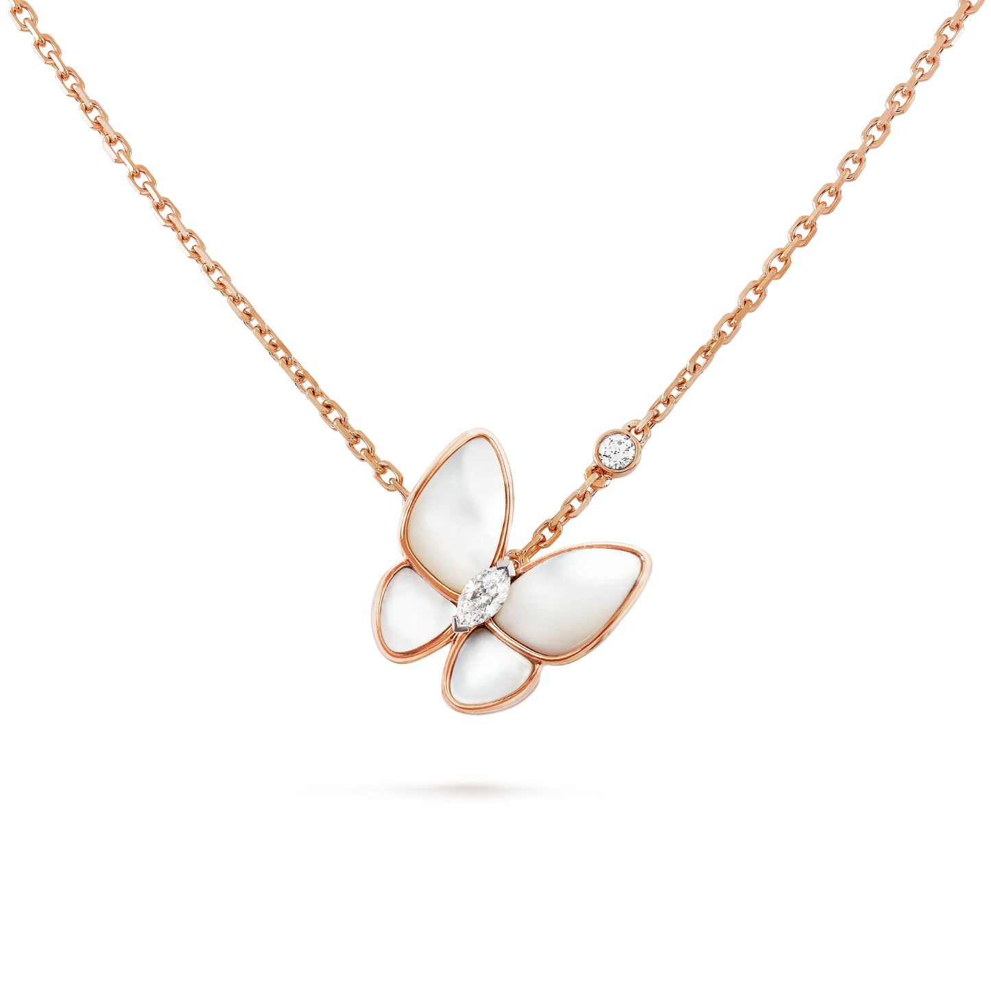 [Clover Jewels]BUTTERFLY MOP DIAMOND NECKLACE