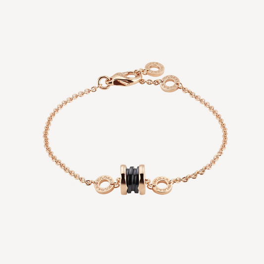 [Clover Jewels]ZERO 1 SOFT PINK GOLD AND BLACK CERAMIC BRACELET