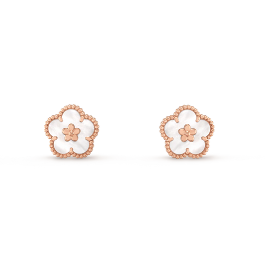 [Clover Jewels]LUCKY PINK GOLD WHITE MOP EARRINGS