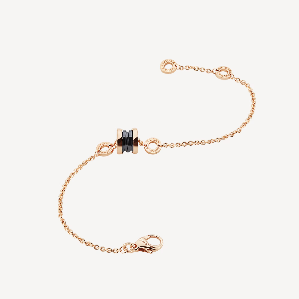 [Clover Jewels]ZERO 1 SOFT PINK GOLD AND BLACK CERAMIC BRACELET