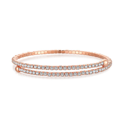 [Clover Jewels]Row of Diamonds Round Fashion Bracelet