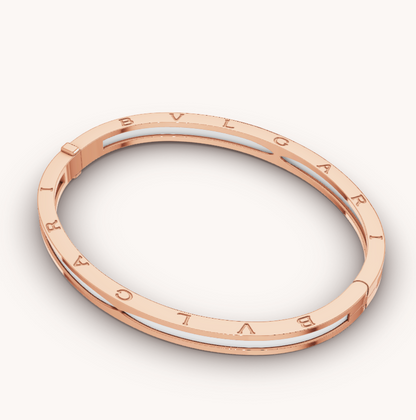 [Clover Jewels]ZERO 1 PINK GOLD WITH WHITE CERAMIC BRACELET