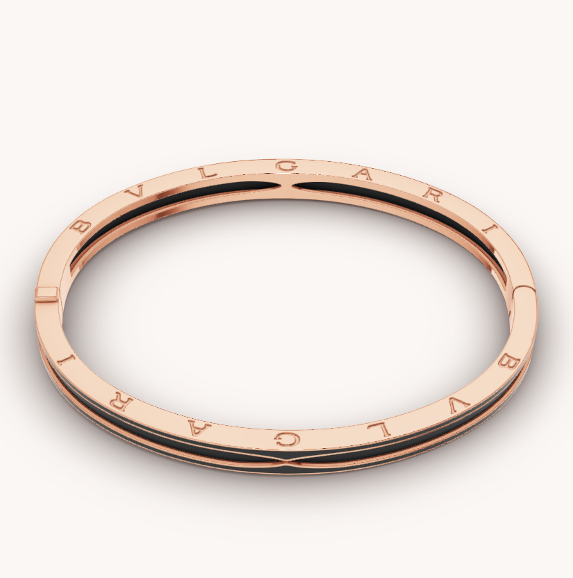 [Clover Jewels]ZERO 1 PINK GOLD WITH MATTE BLACK CERAMIC BRACELET