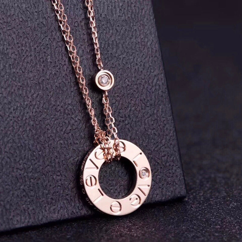 [Clover Jewels]LOVE NECKLACE 16MM 2 DIAMONDS