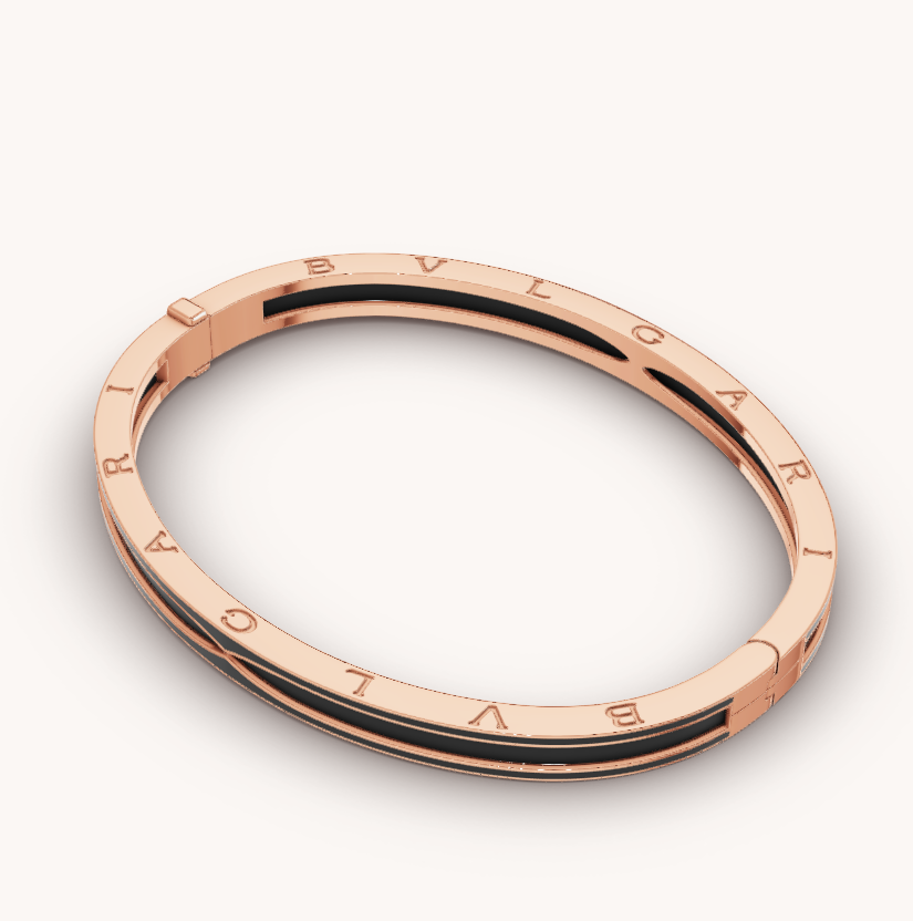 [Clover Jewels]ZERO 1 PINK GOLD WITH MATTE BLACK CERAMIC BRACELET