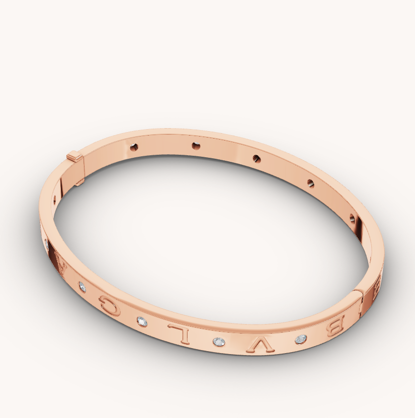 [Clover Jewels]ZERO 1 PINK GOLD 12 DIAMONDS BRACELET