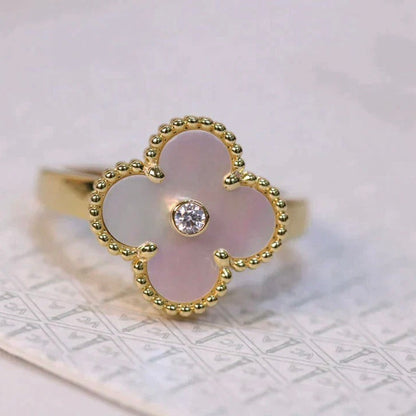 [Clover Jewels]CLOVER PINK MOP RING GOLD DIAMOND