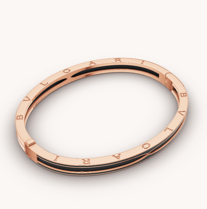 [Clover Jewels]ZERO 1 PINK GOLD WITH MATTE BLACK CERAMIC BRACELET