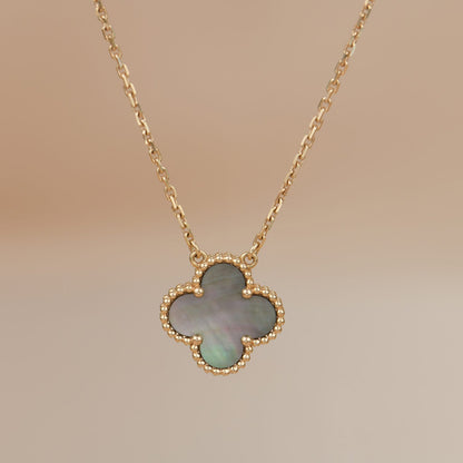 [Clover Jewels]CLOVER 15MM  GRAY MOTHER OF PEARL NECKLACE