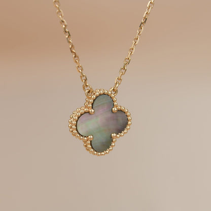 [Clover Jewels]CLOVER 15MM  GRAY MOTHER OF PEARL NECKLACE