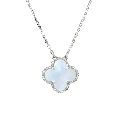 [Clover Jewels]CLOVER  15MM WHITE MOTHER-OF-PEARL SILVER