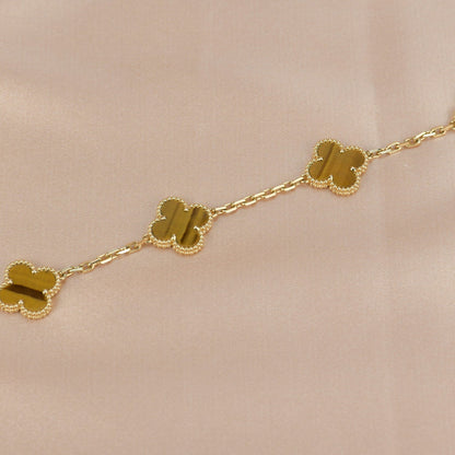 [Clover Jewels]CLOVER  5 MOTIFS TIGER EYE BRACELET