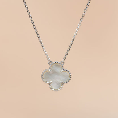 [Clover Jewels]CLOVER  15MM WHITE MOTHER-OF-PEARL SILVER