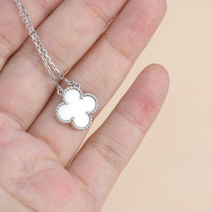 [Clover Jewels]CLOVER  15MM WHITE MOTHER-OF-PEARL SILVER