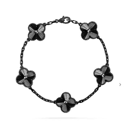 [Clover Jewels]CLOVER 5 MOTIF BLACK BRACELET