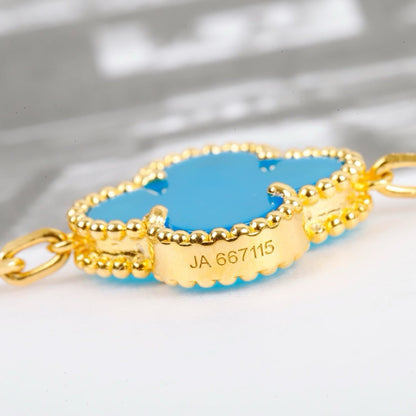 [Clover Jewels]CLOVER 5 MOTIFS TURQUOISE BRACELET